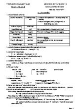 Đề cương ôn tập học kì II môn Tiếng Anh Lớp 9 - Năm học 2018-2019 - Trường THCS Liêng Trang